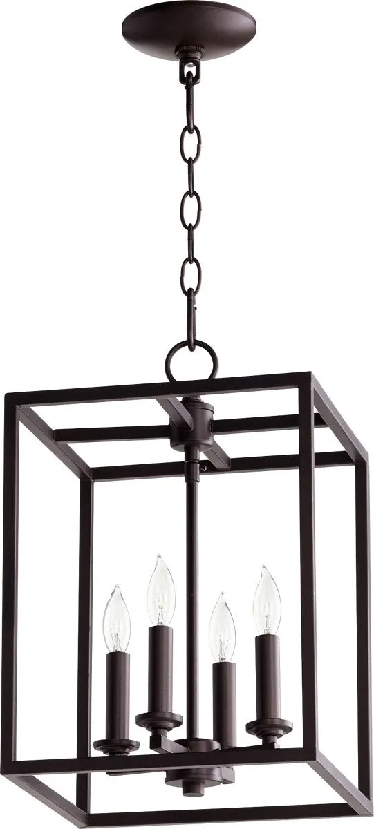 11"W 4-light Entry Foyer Hall Chandelier Oiled Bronze