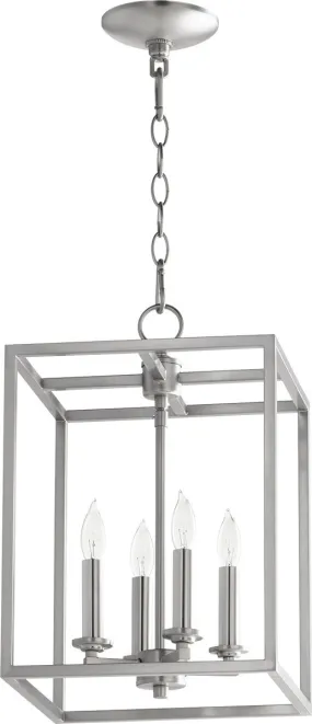 11"W 4-light Entry Foyer Hall Chandelier Satin Nickel