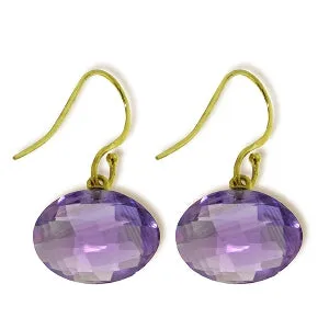 12 Carat 14K Solid Yellow Gold Lumiere Amethyst Earrings