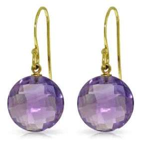 12 Carat 14K Solid Yellow Gold Lumiere Amethyst Earrings