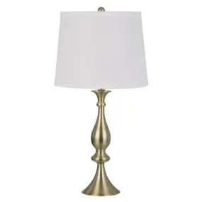 150W 3 Way Pori Metal Table Lamp With Taper Drum Linen Hardack Shade (Priced And Sold As Pairs)