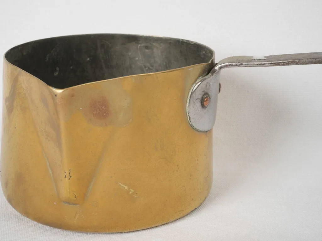 18th-century French copper saucepan w/ pouring beak for sugar & nougat