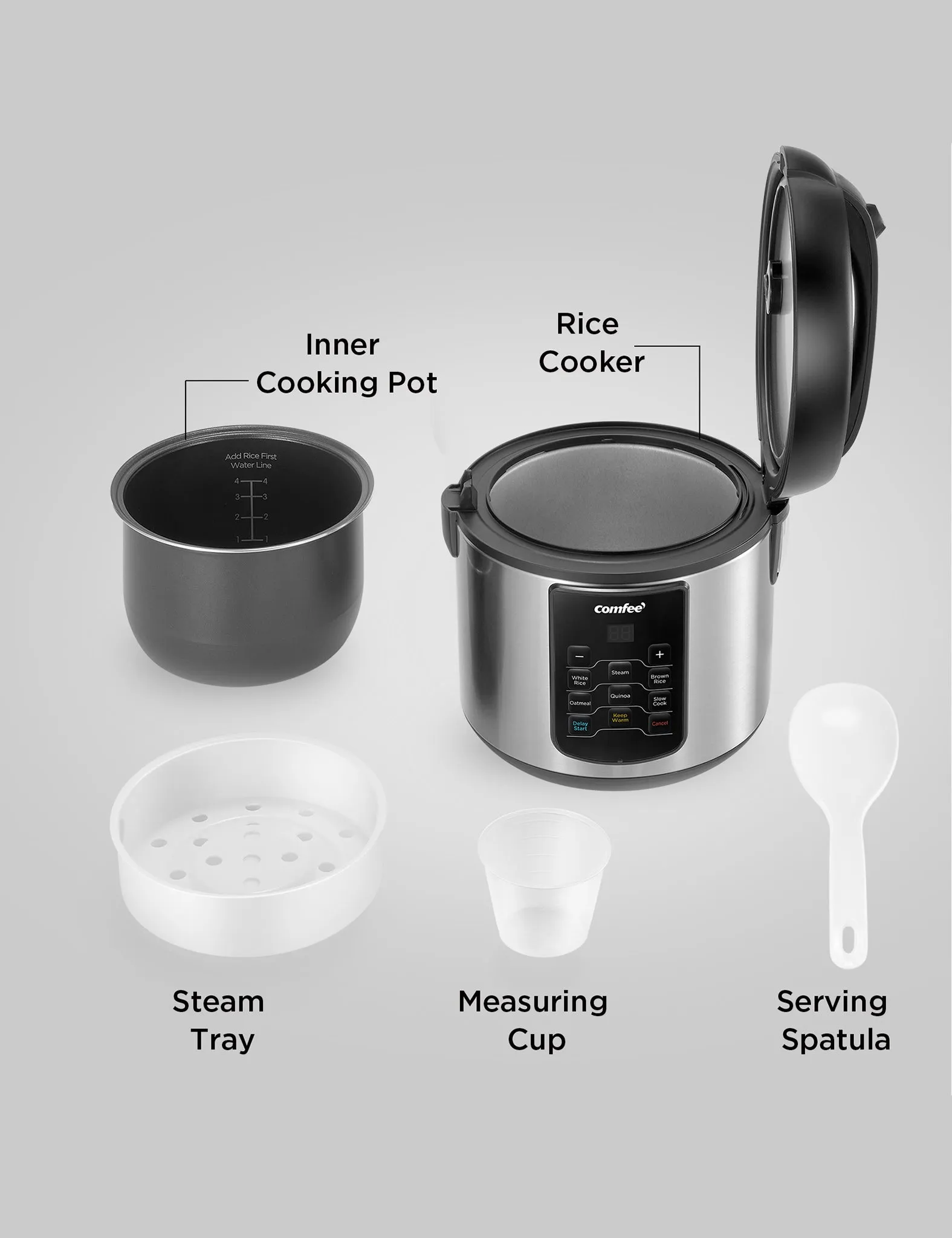 2 Qt Stainless Steel Rice Cooker