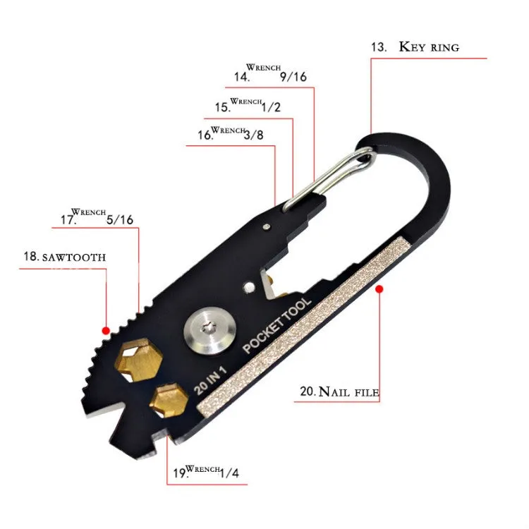 20 in 1 Stainless Steel Wrench Screwdriver Creative Roulette Multifunctional Combination Tool Outdoor Survival Tool