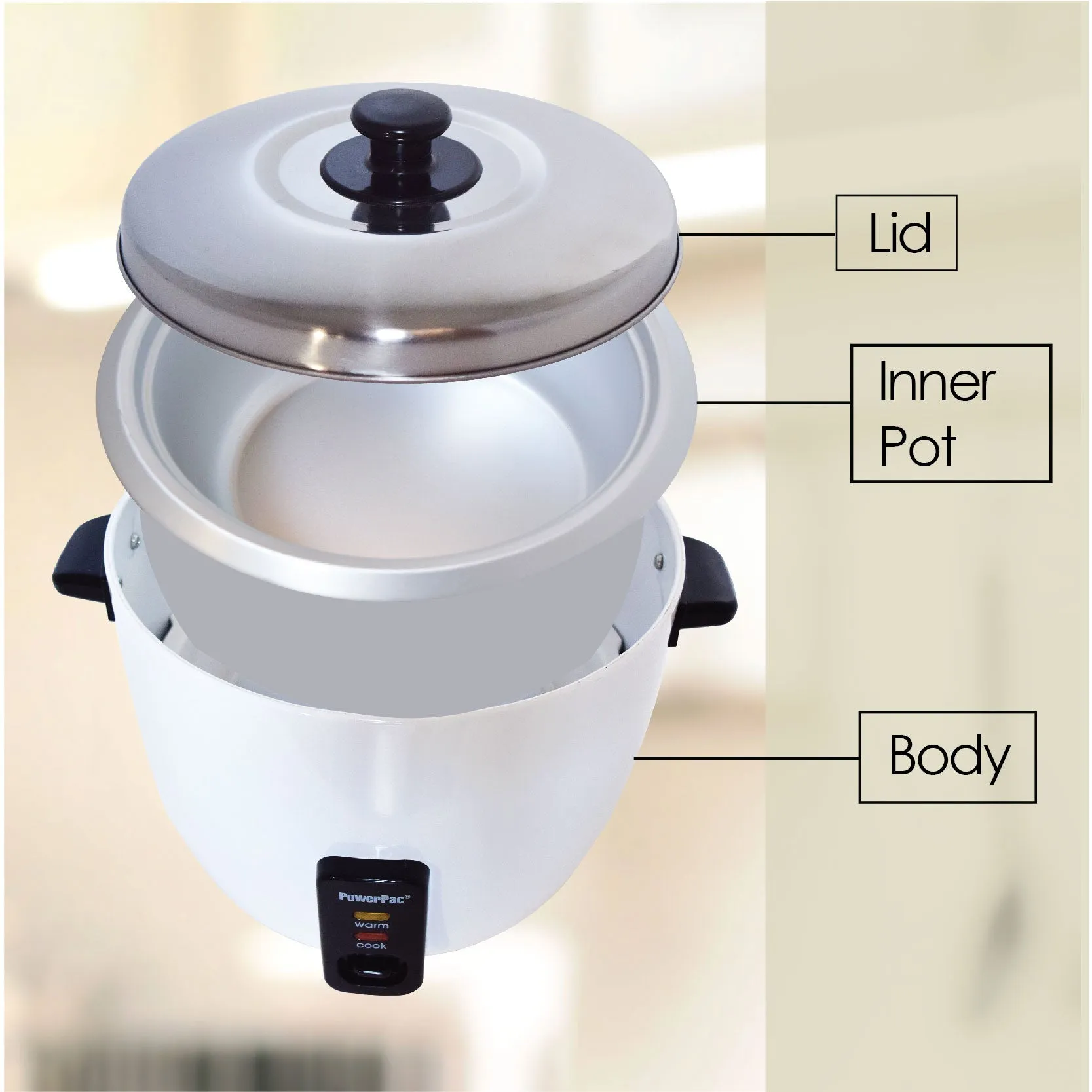 2.8L Rice Cooker with Aluminium Inner Pot (PPRC10)