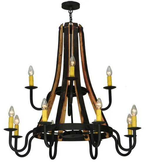 2nd Avenue Barrel Stave 1-0236241255-56 Chandelier Light - Wrought Iron