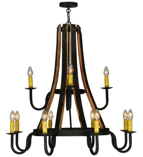 2nd Avenue Barrel Stave 1-0236241255-56 Chandelier Light - Wrought Iron