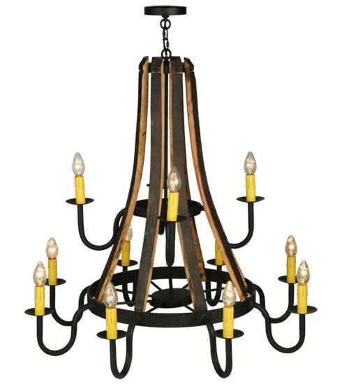 2nd Avenue Barrel Stave 1-0236241255-56 Chandelier Light - Wrought Iron