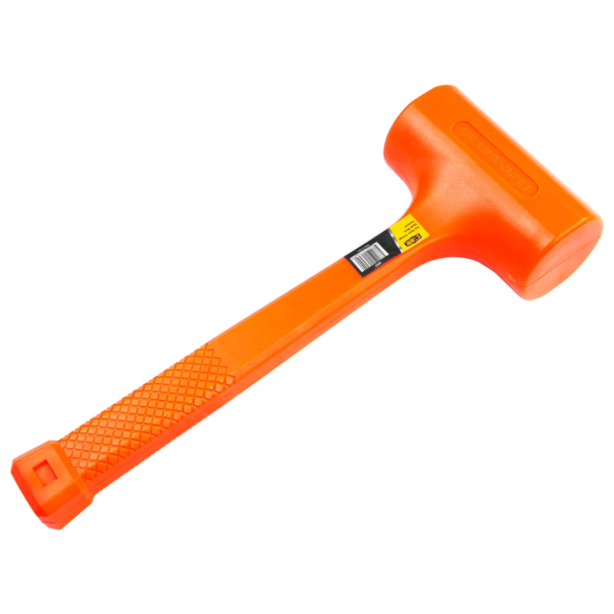 4 LB Pounds Dead Blow Hammer Mallet Absorbing Non-Slip Handle Neon Orange