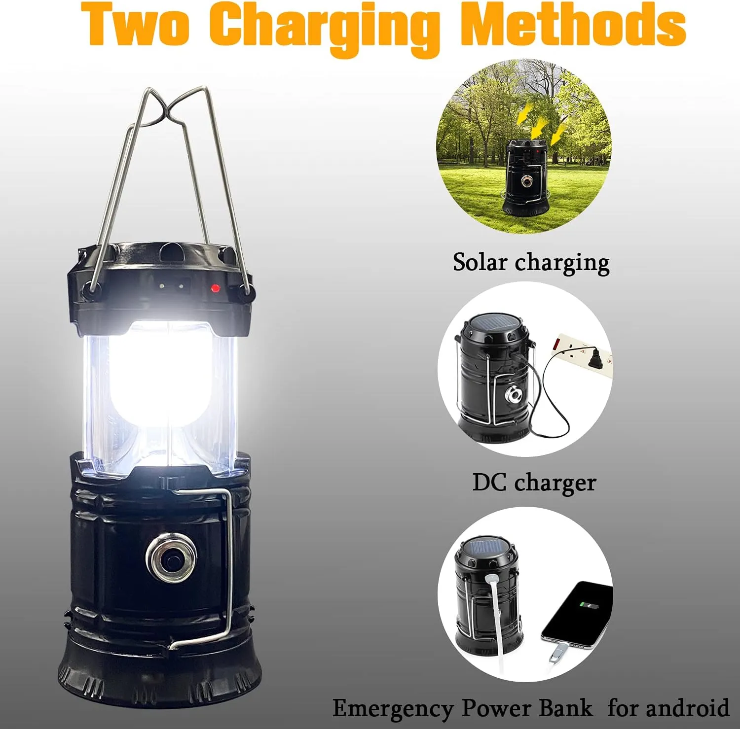 4Pack LED Camping Lantern Compact Waterproof Rechargeable  Portable