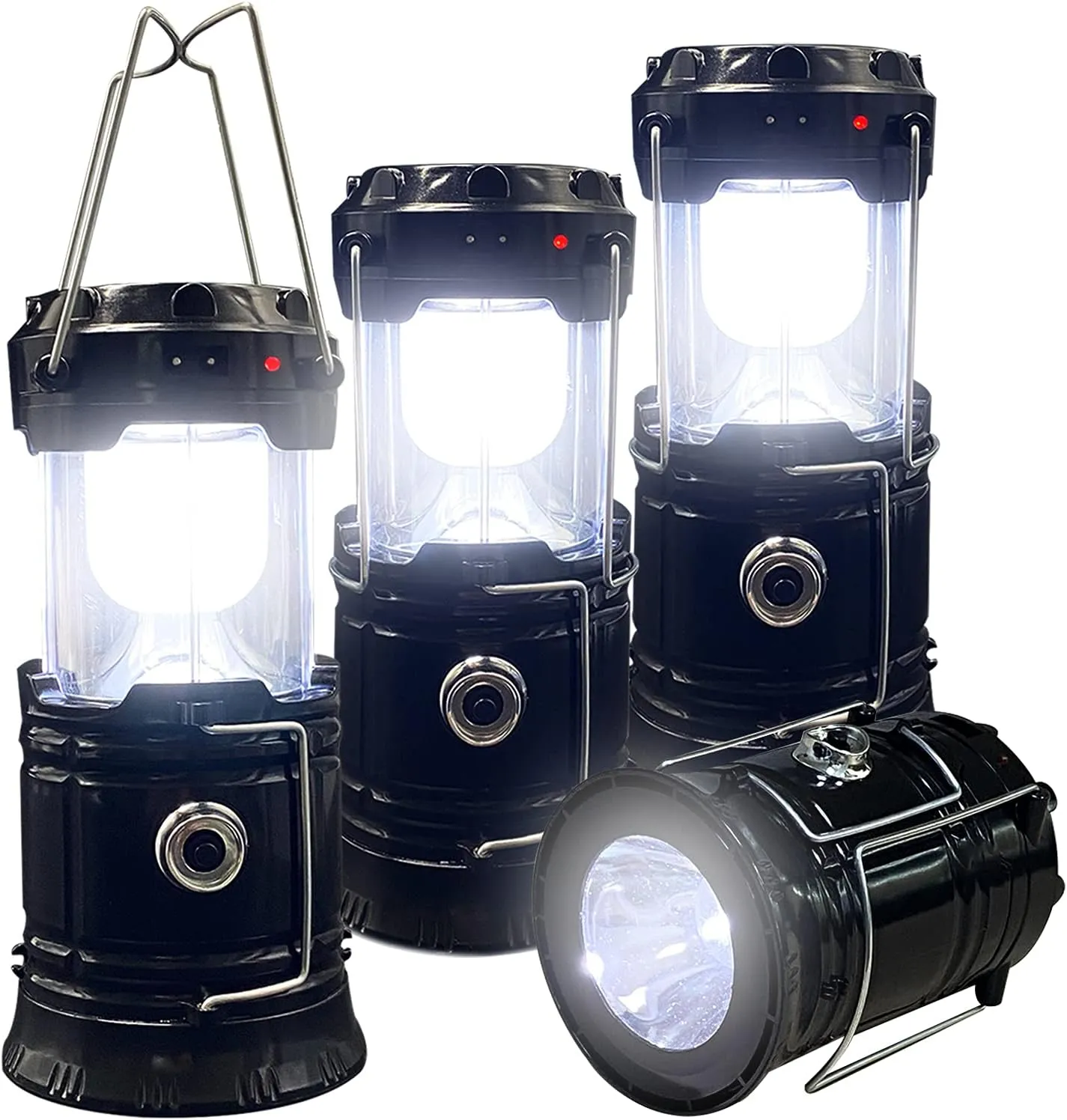 4Pack LED Camping Lantern Compact Waterproof Rechargeable  Portable