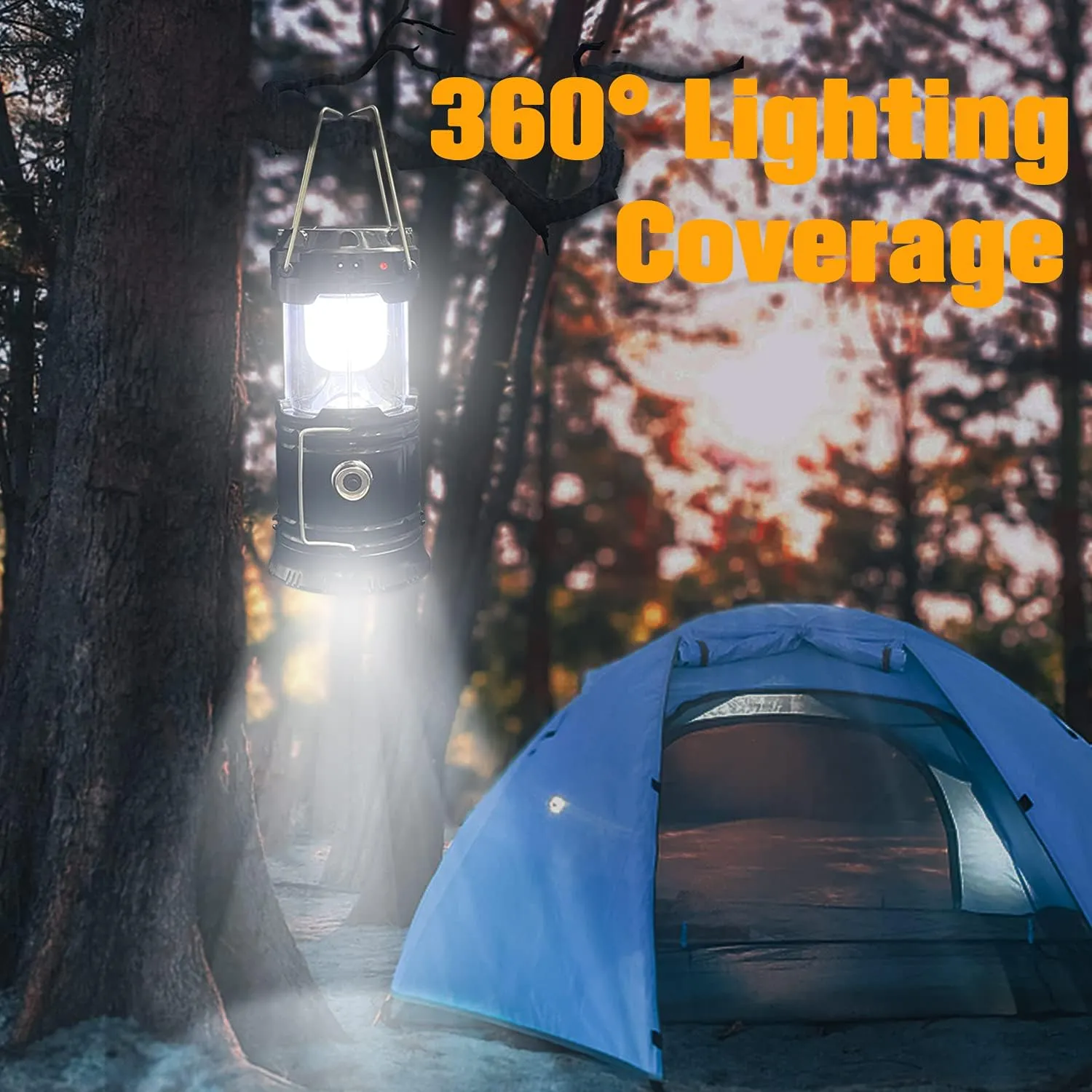 4Pack LED Camping Lantern Compact Waterproof Rechargeable  Portable