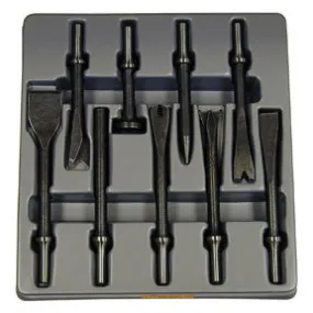 9 Piece Deluxe Bit Attachments for Air Hammer Chisel Metal Steel Cutter Tool Set