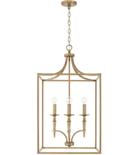 ABBIE 4 LIGHT FOYER, AGED BRASS