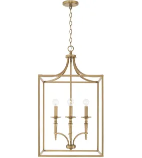 ABBIE 4 LIGHT FOYER, AGED BRASS