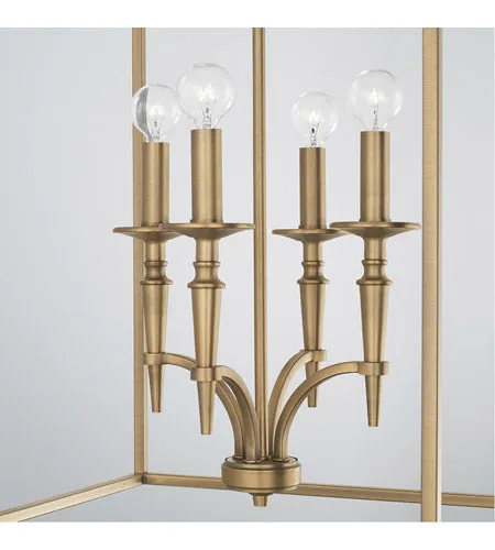 ABBIE 4 LIGHT FOYER, AGED BRASS