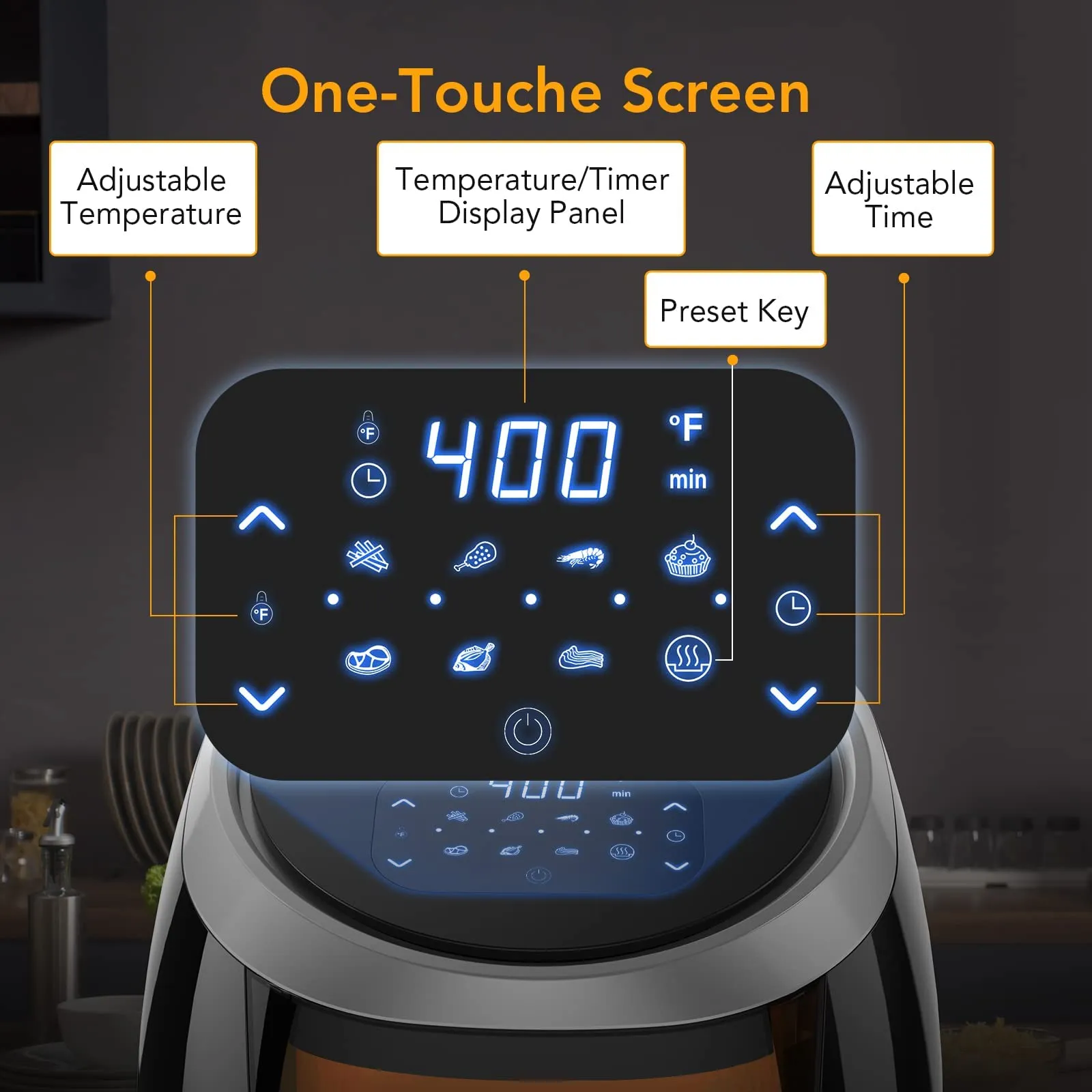 ACEKOOL Air Fryer FT2 8.5QT Touch Screen with Visible Window