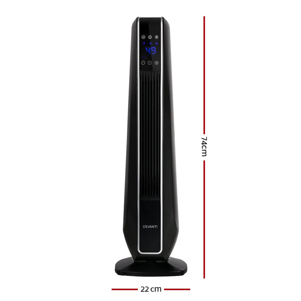 Adjustable Ceramic Tower Heater 2400W, LED Display - Devanti