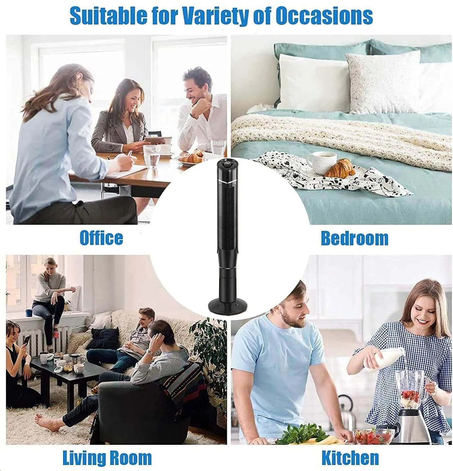 Antarctic Star 47'' Tower Fan Oscillating Fan Quiet Cooling Remote Control