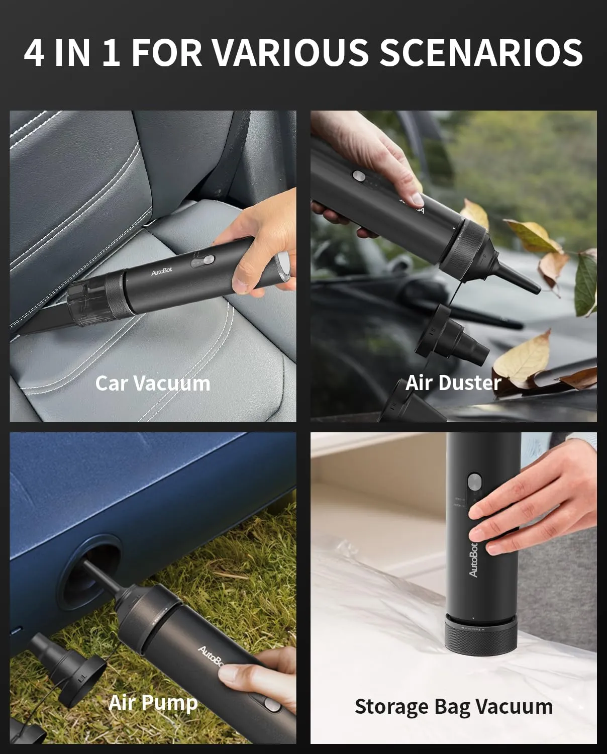 AutoBot VX4 Car Vacuum, Handheld Vacuum Self Cleaner