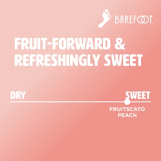 Barefoot Fruitscato California Peach Rose Wine, 750ml Glass Bottle