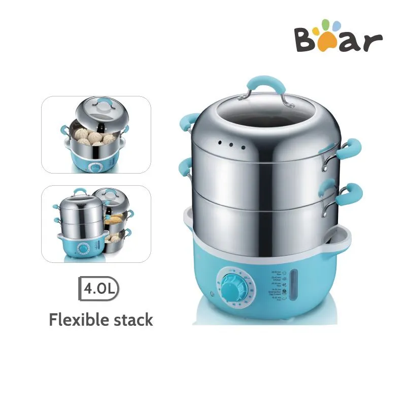 BEAR DZG-240GA 2 TIER INTELLIGENT ELECTRIC SS FOOD STEAMER 4L 650W