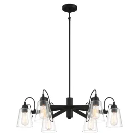 Beckonridge 32 in. 6 Lights Chandelier Black finish