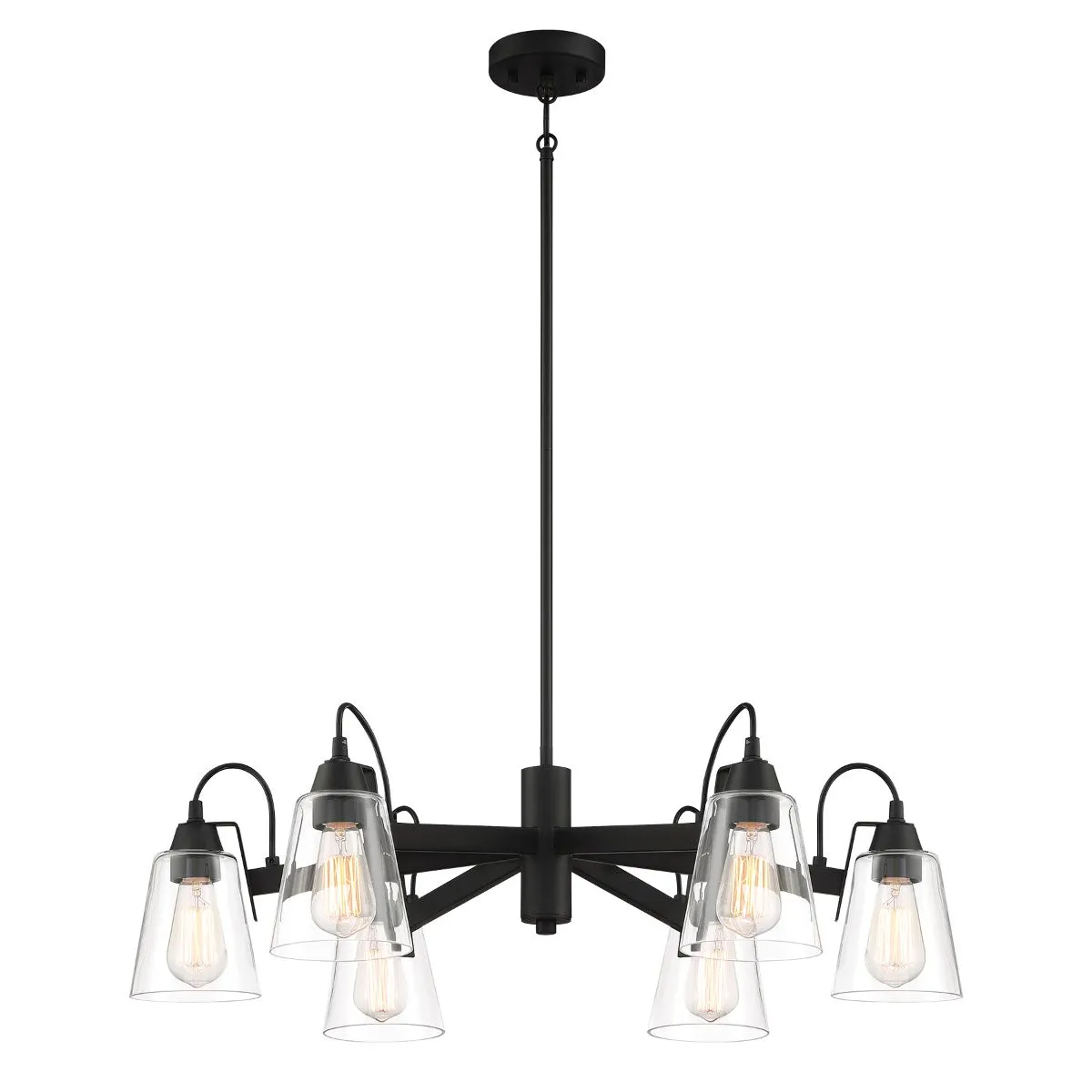 Beckonridge 32 in. 6 Lights Chandelier Black finish