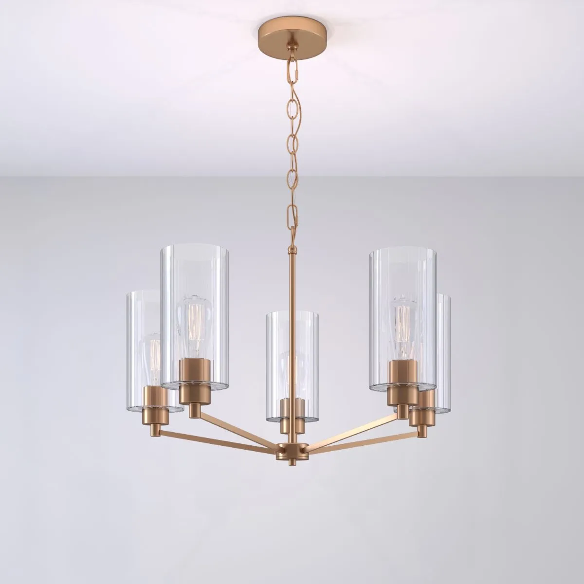 Beverlly 26 in. 5 Lights Chandelier Modern Gold Finish