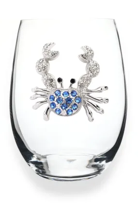 BLUE CRAB JEWELED STEMLESS