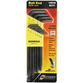 Bondhus 10936 (BLX12) PG 12pcs Ball End Tip Allen Wrench Key set 0.050-5/16" (long)