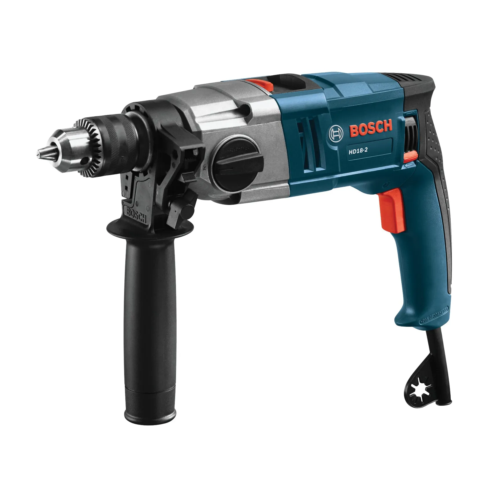 Bosch HD18-2 Hammer Drill, 8.5 A, Keyed Chuck, 1/2 in Chuck, 0 to 3200 rpm Speed