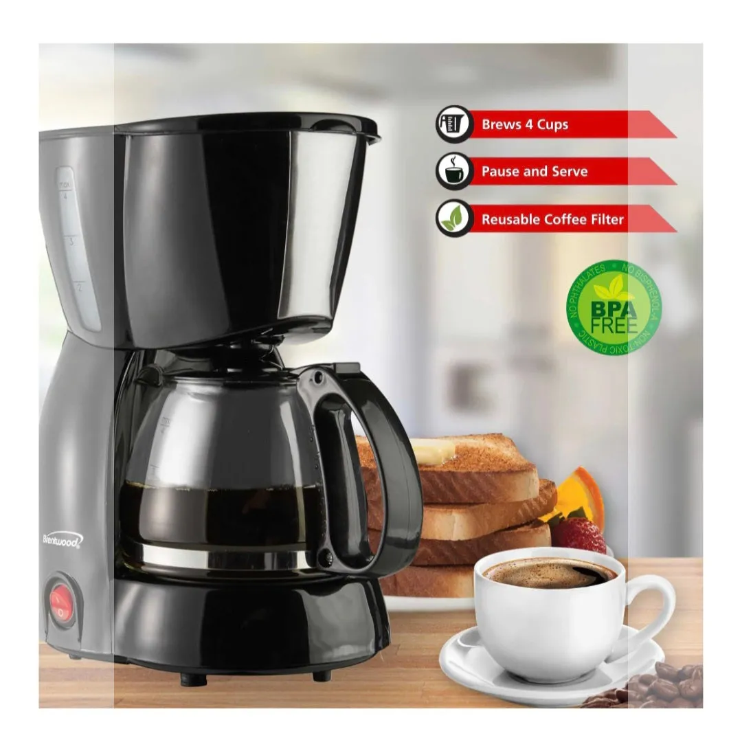 Brentwood 4-Cup Coffee Maker - Black