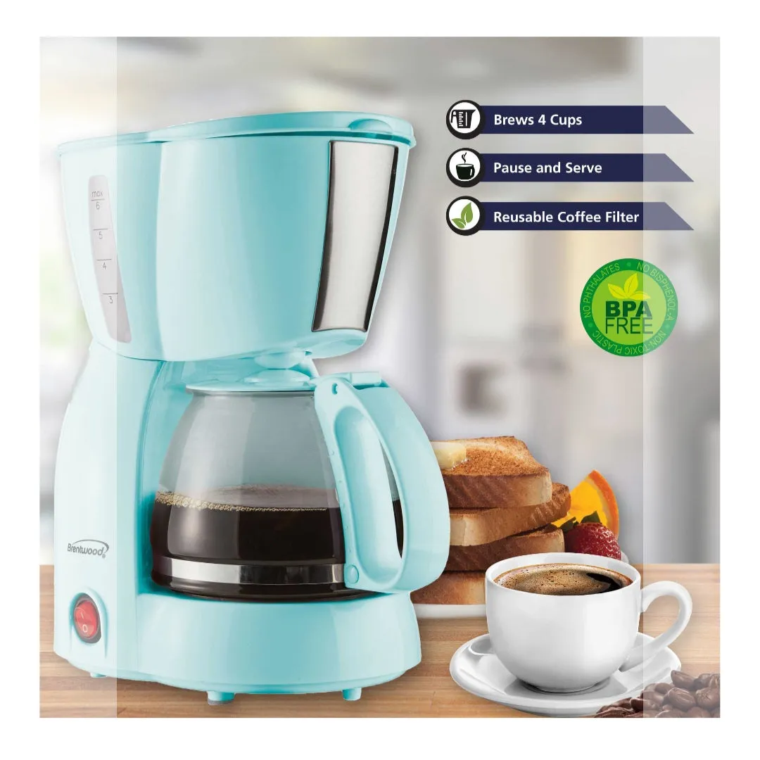 Brentwood 4-Cup Coffee Maker - Blue