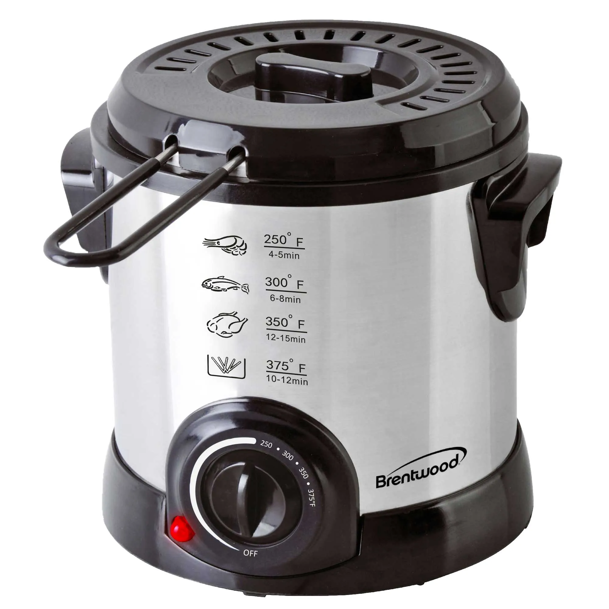 Brentwood DF-701 Electric Deep Fryer, 1-Liter, Stainless Steel