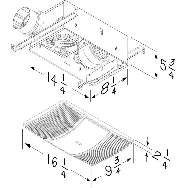 Broan-NuTone 80 CFM 1.5 Sones Bathroom Exhaust Fan with Heater and Light