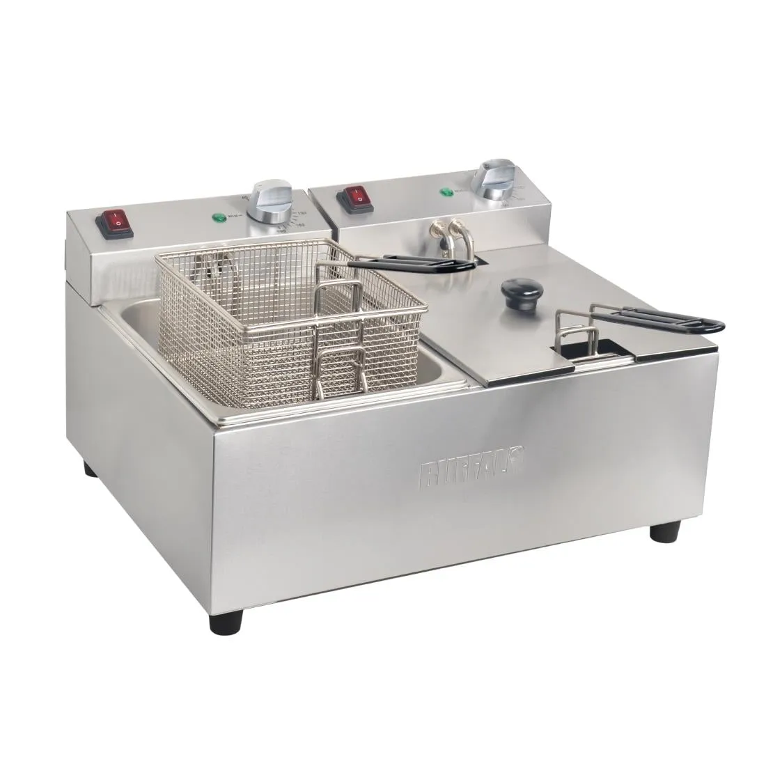 Buffalo Twin Tank Twin Basket 2x5Ltr Countertop Fryer 2x2.8kW - FC257