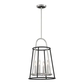 Campana 14 In. 4 Lights Chandelier Satin Nickel finish