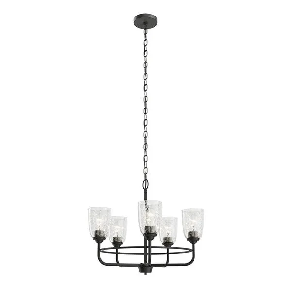 Carlo 23" 5 Light Chandelier Black #82351