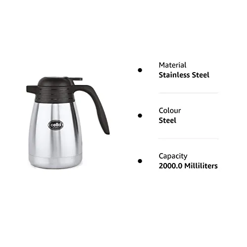 Cello Legacy Vacusteel Carafe Stainless Steel (2000ml)