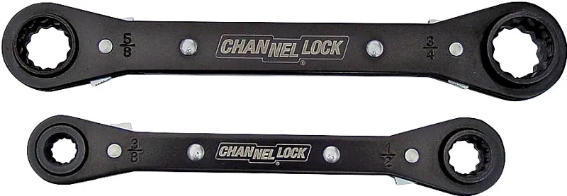 CHANNELLOCK 841S Wrench Set, 2-Piece, Steel, Black, Specifications: SAE Measurement :EA: QUANTITY: 1