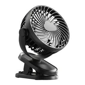 Clip On Desk Rechargeable Fan-Black