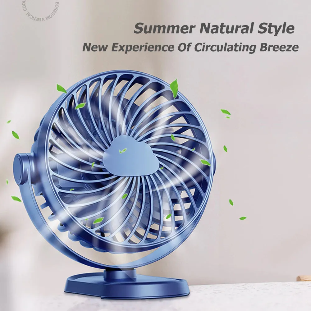 Clip On Desk Rechargeable Fan-Blue