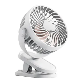 Clip On Desk Rechargeable Fan-White