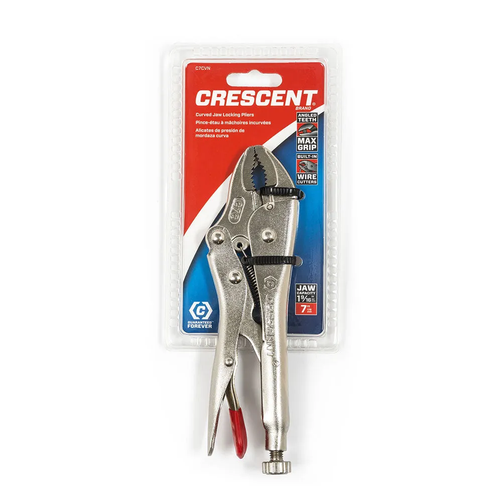 Crescent C7CVN 7" Curved Jaw Locking Pliers with Wire Cutter