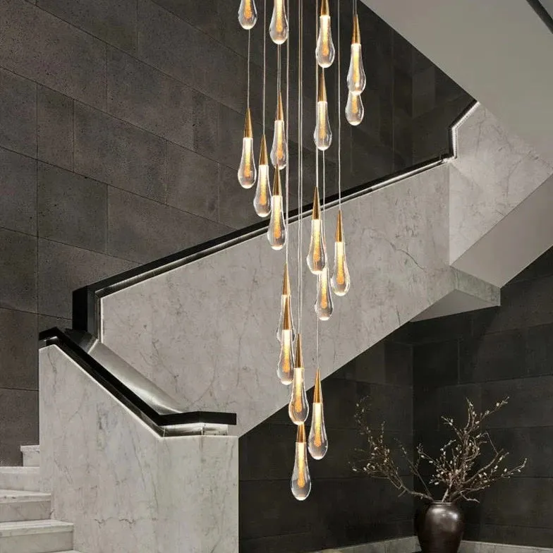 Crystal Drop Light | Double Height Chandelier