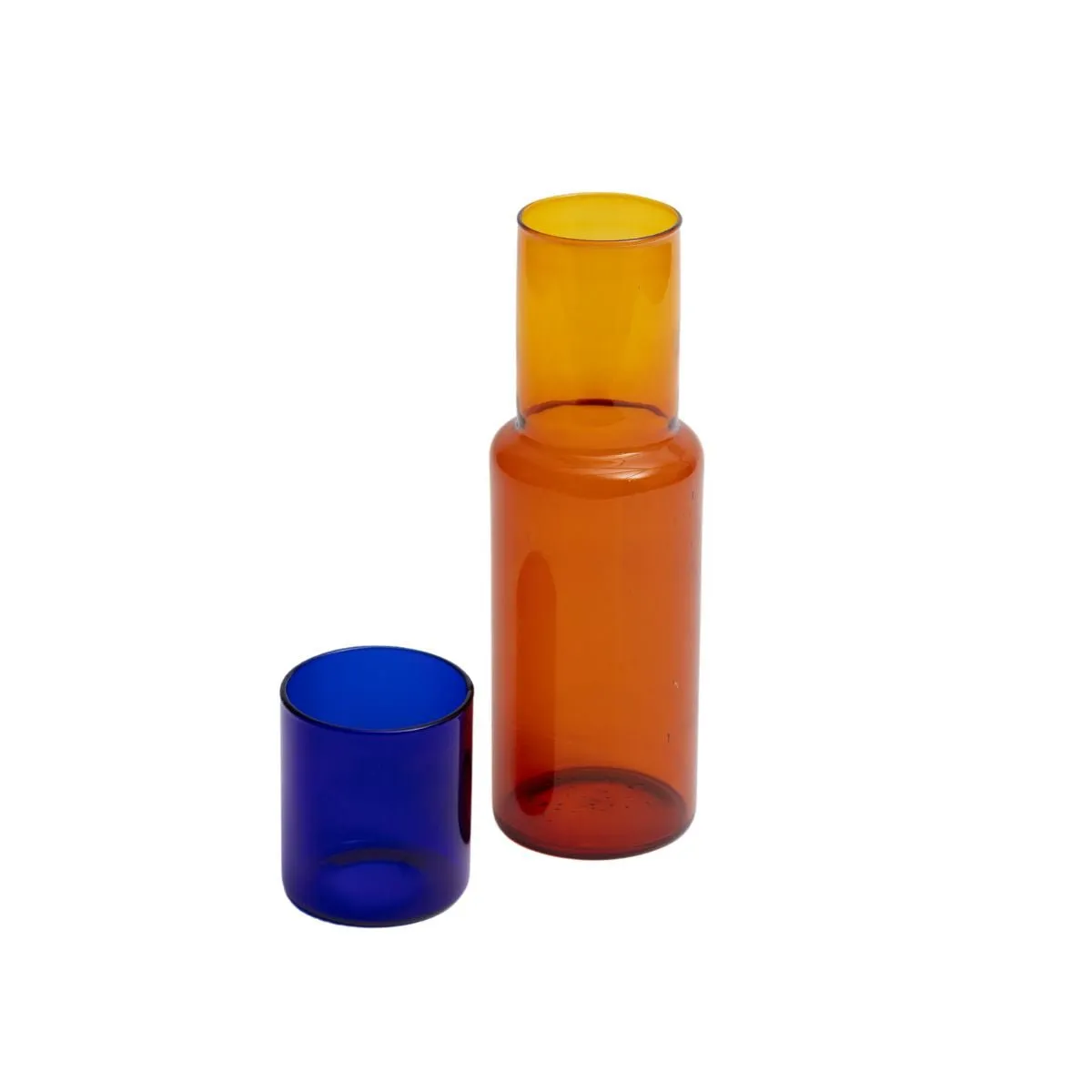 Duo Tone Glass Carafe - Amber/Cobalt