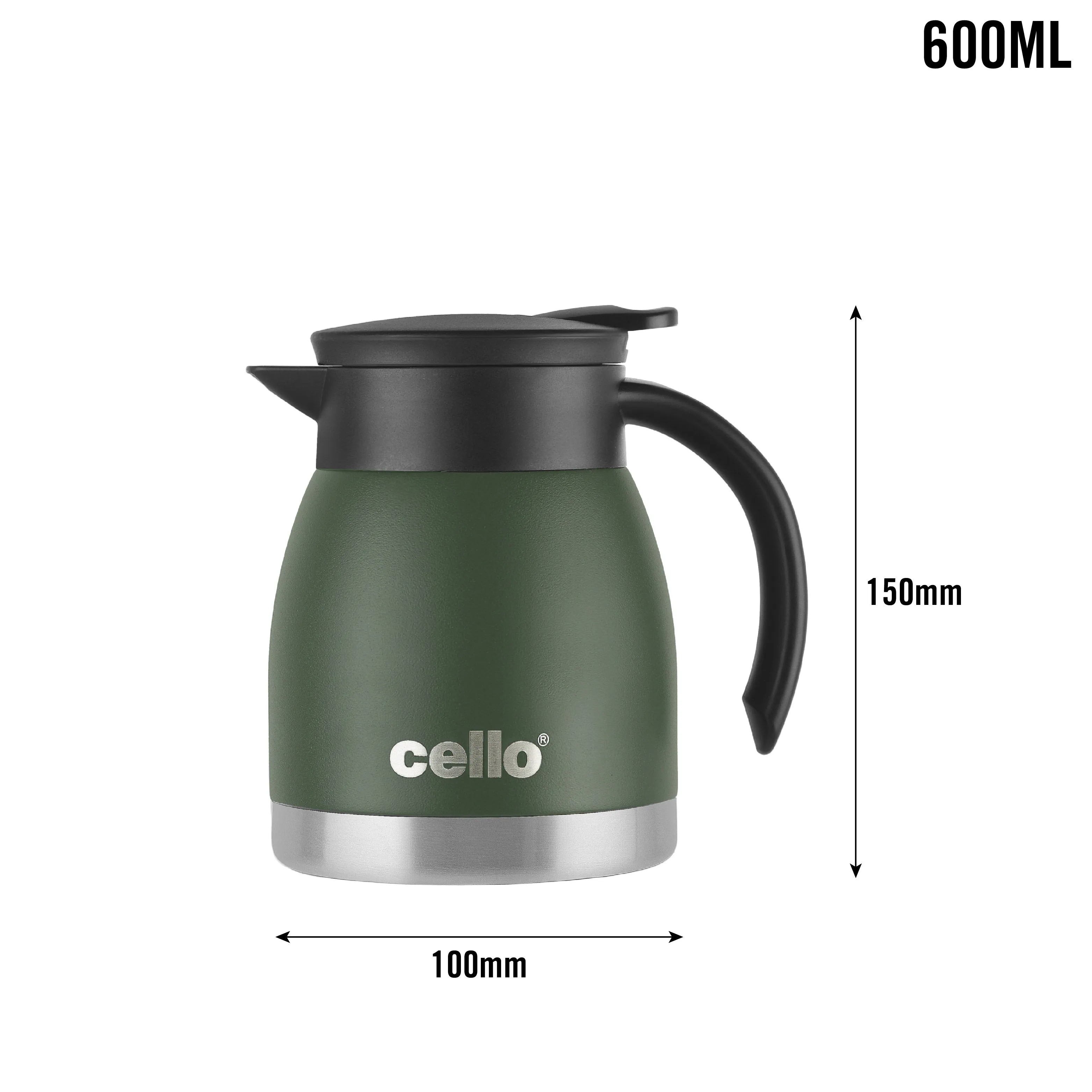 Duro Pot Double Walled Vacuum Insulated Teapot, 600ml