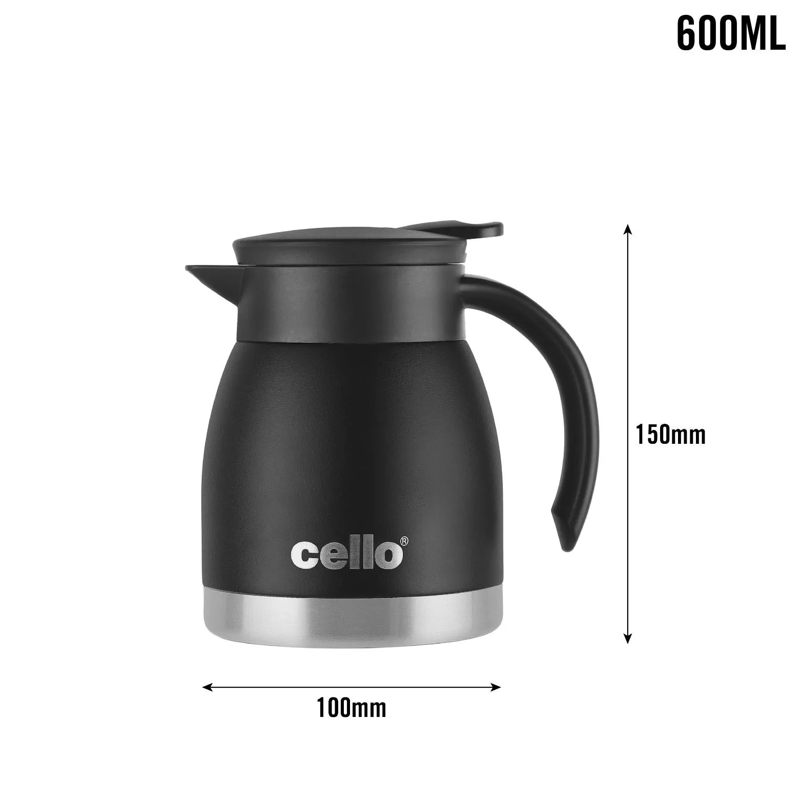 Duro Pot Double Walled Vacuum Insulated Teapot, 600ml