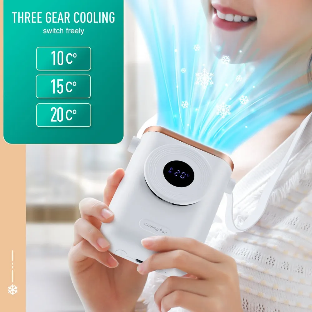 Electric Portable Neck Cooling Fan Mini  Air Conditioning Cooler Hand